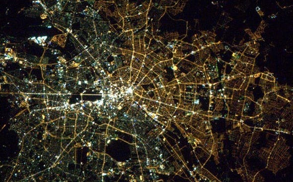 Berlin lights from space